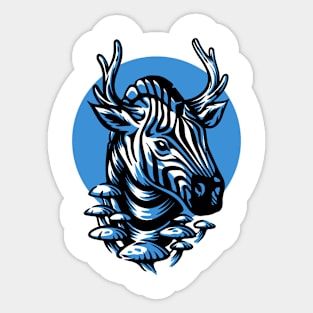 Zebra + deer conceptual drawing Sticker